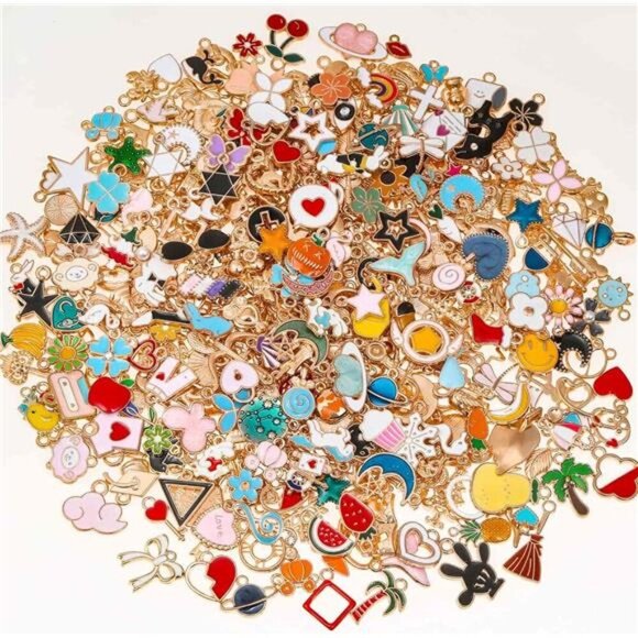 400Pcs Charms for Jewelry Making, Assorted Enamel Bracelet Bangle Charms, Mixed - Picture 6 of 7